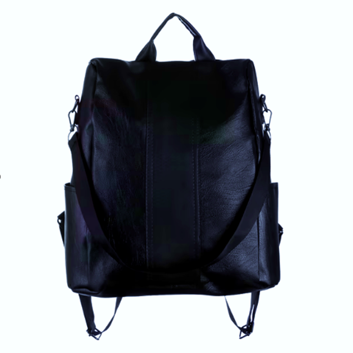 Sac à dos cuir anti vol noir spacieux pour livre élégant Pinctade France automne et été
