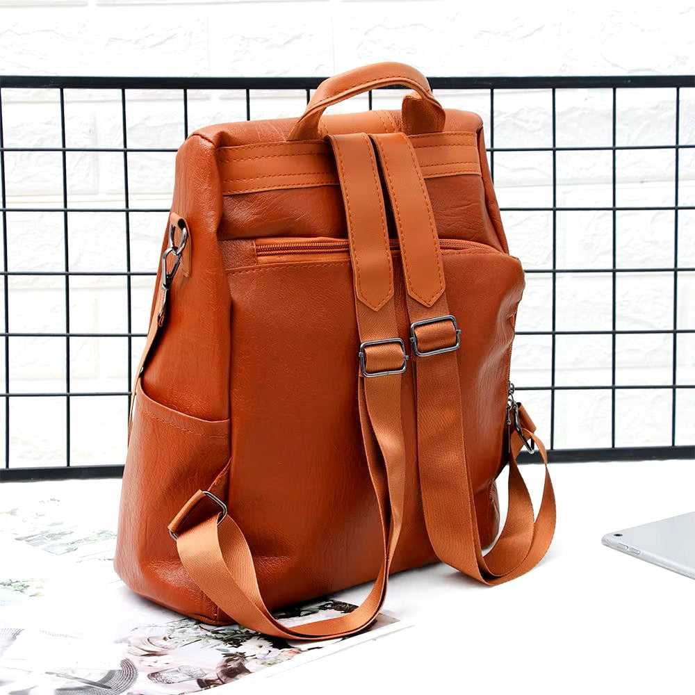 Sac à dos cuir anti vol marron spacieux pour livre élégant Pinctade Paris France