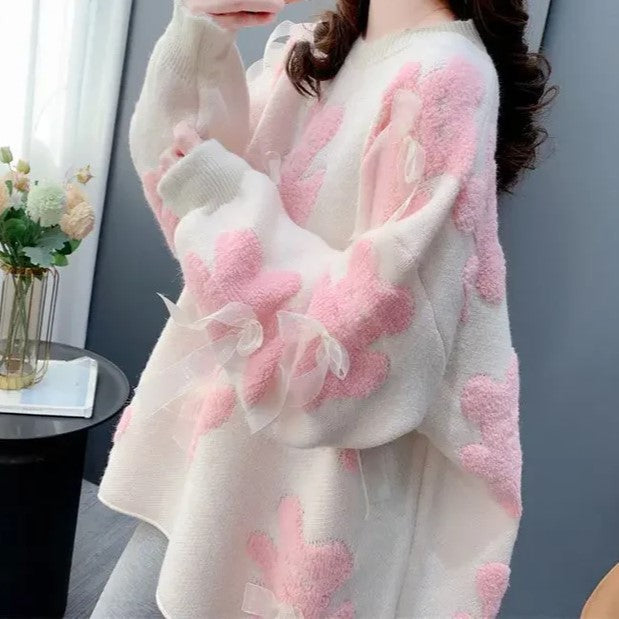 Pull tricot douillet doux confortable mignon joli hiver detail papillon ourson Pull MELODY de Pinctade FRANCE PARIS
