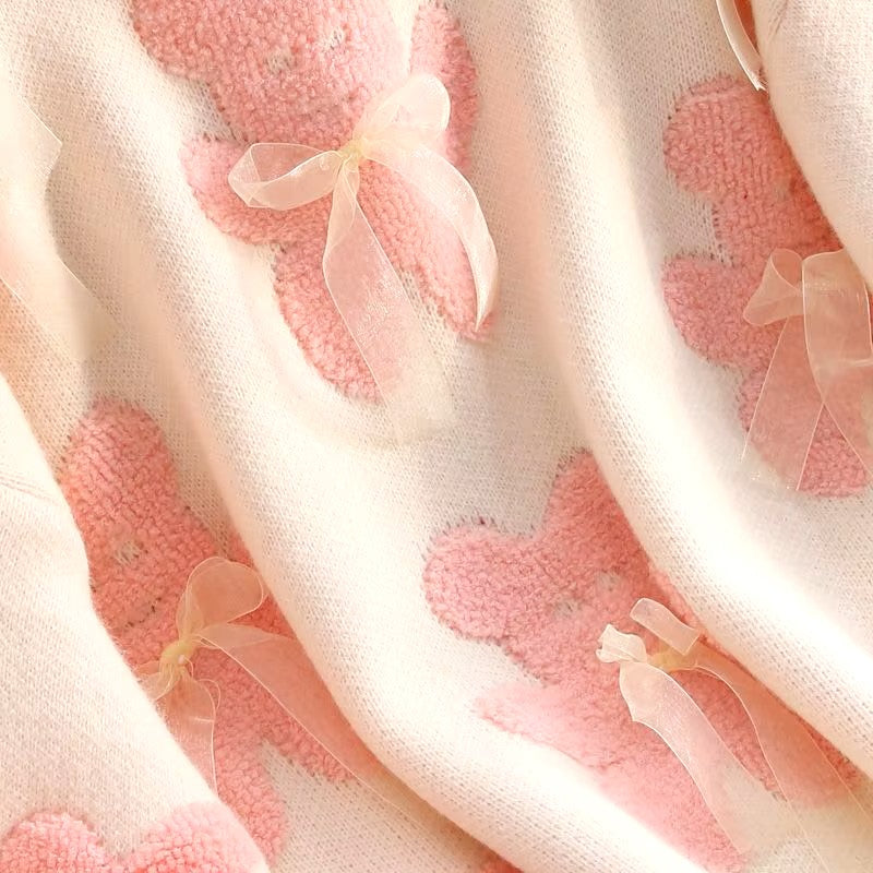Pull tricot douillet doux confortable mignon joli hiver detail papillon ourson Pull MELODY de Pinctade FRANCE PARIS