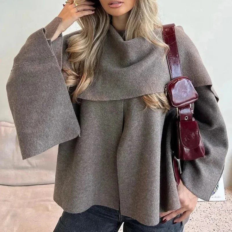 Veste Chic avec Écharpe Cape - NEVADA